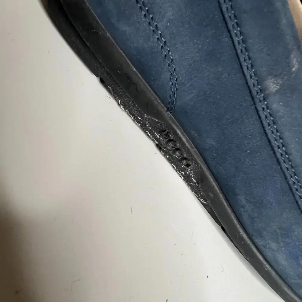ECCO Men's Blue Leather Loafers Slip On Dress Shoes EU 40‎ US 6-6.5 Classic